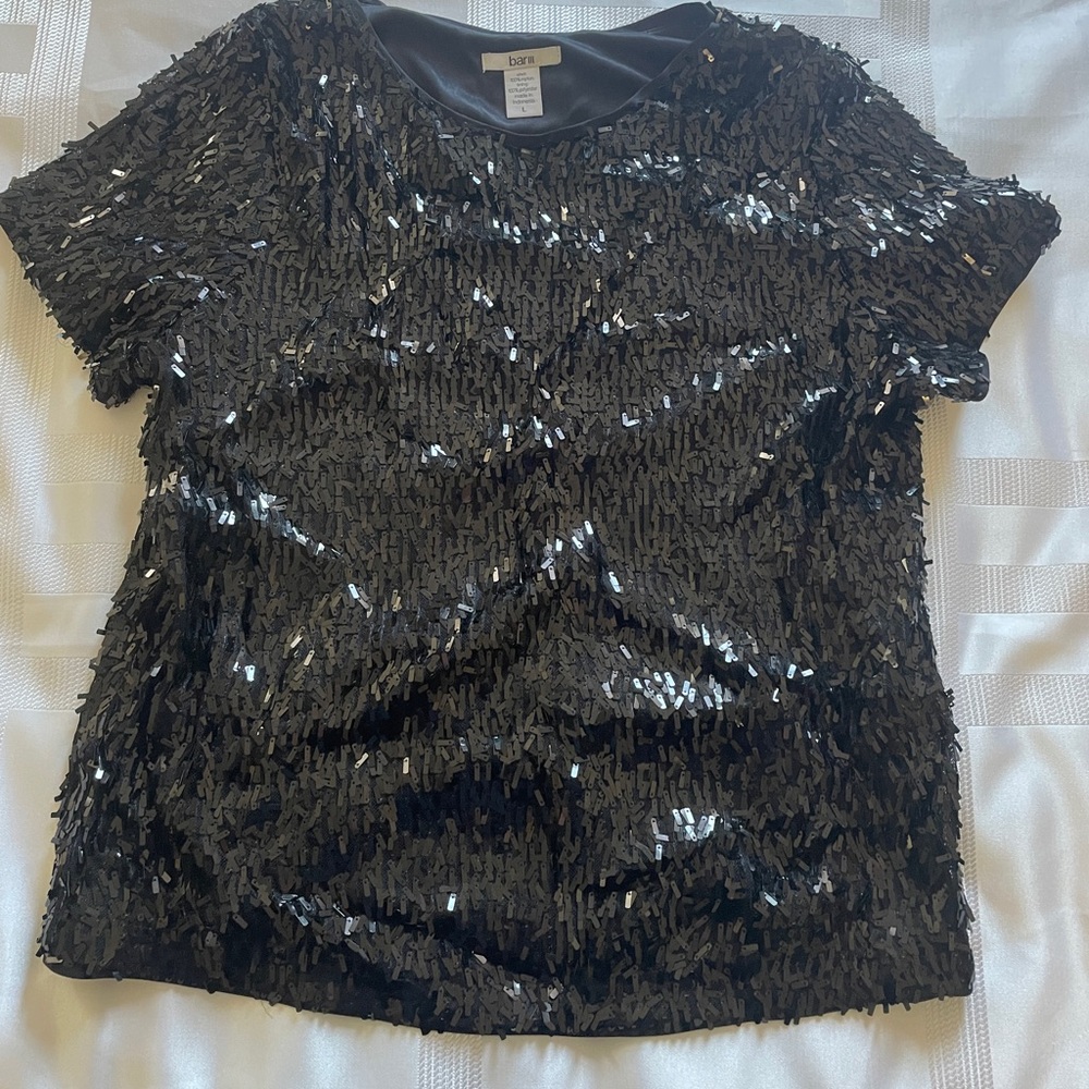 Great Condition, Bar III Black Sequin Shortsleeve Top